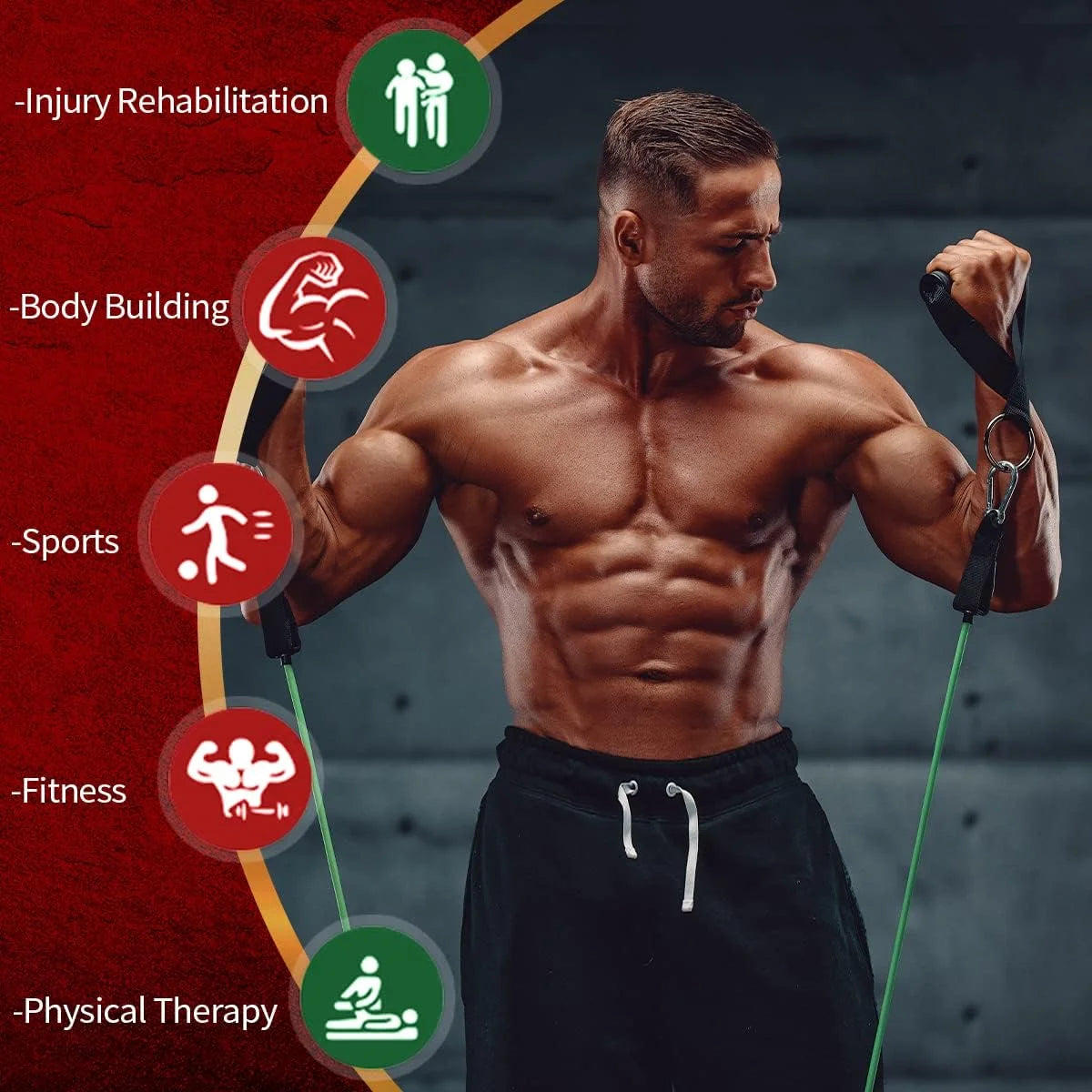 100Lbs Resistance Bands Set for Working Out, Workout Bands for Men and Women, Simple Exercising Bands Set for Strength Training Equipment at Home.